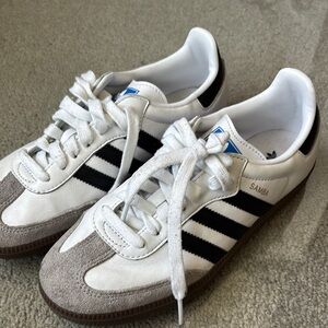 Adidas Samba White and Black Trainers used 5.5